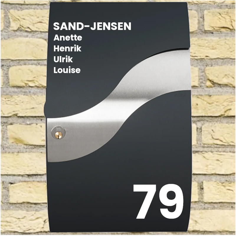 Brievenbussticker – Golfpatroon met achternaam, voornamen en huisnummer