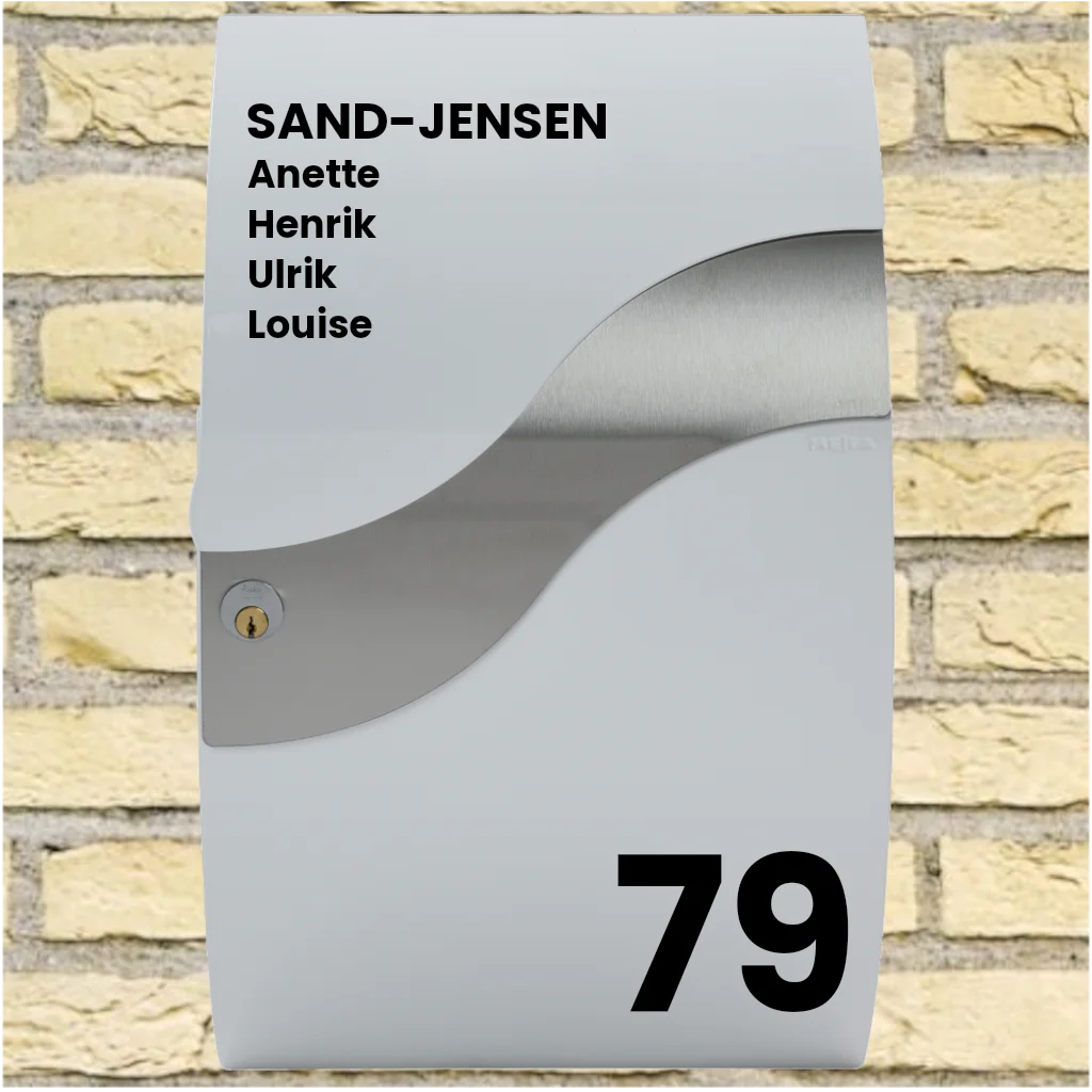 Brievenbussticker – Golfpatroon met achternaam, voornamen en huisnummer